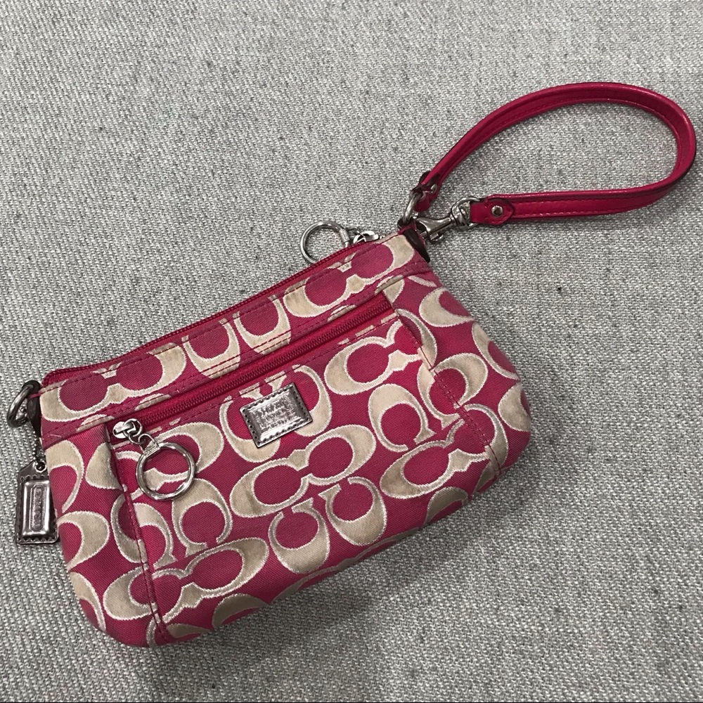 Coach pink wristlet